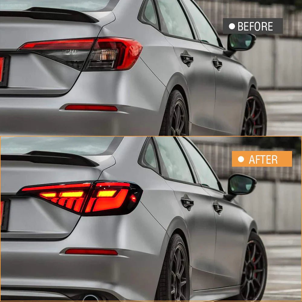 2022 - 2024 11th Gen Honda Civic Smoked LED Tail Lights - Speedlogix