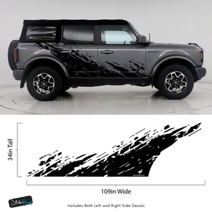 Bronco Mud Splash Side Rocker Panel Car Graphic Sticker. #6896