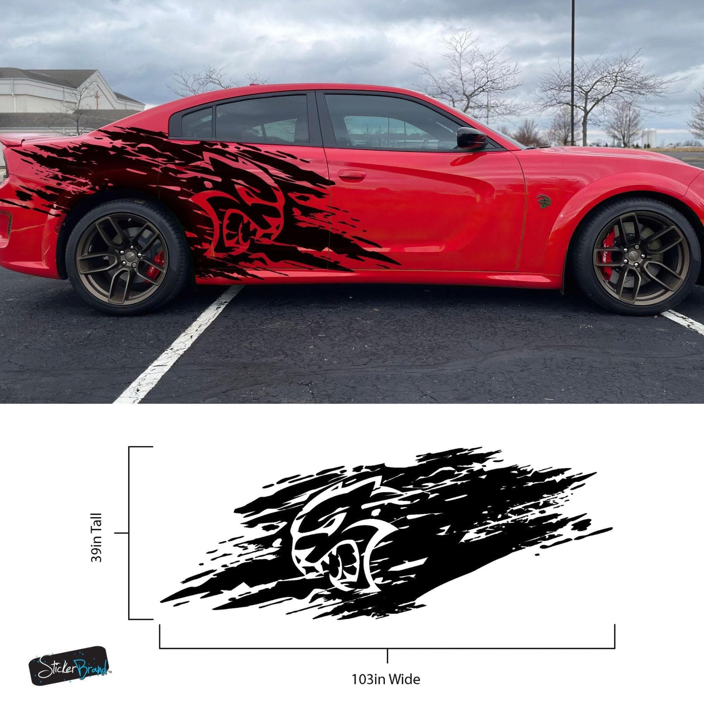 Hellcat Decal Sticker for Challenger, Charger, Durango SRT. #7003-Sup