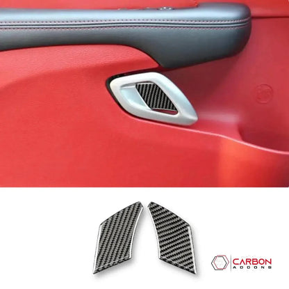 [2pcs] Carbon Fiber Interior Door Handle Trim Overlay for Dodge Challenger 2015-2023