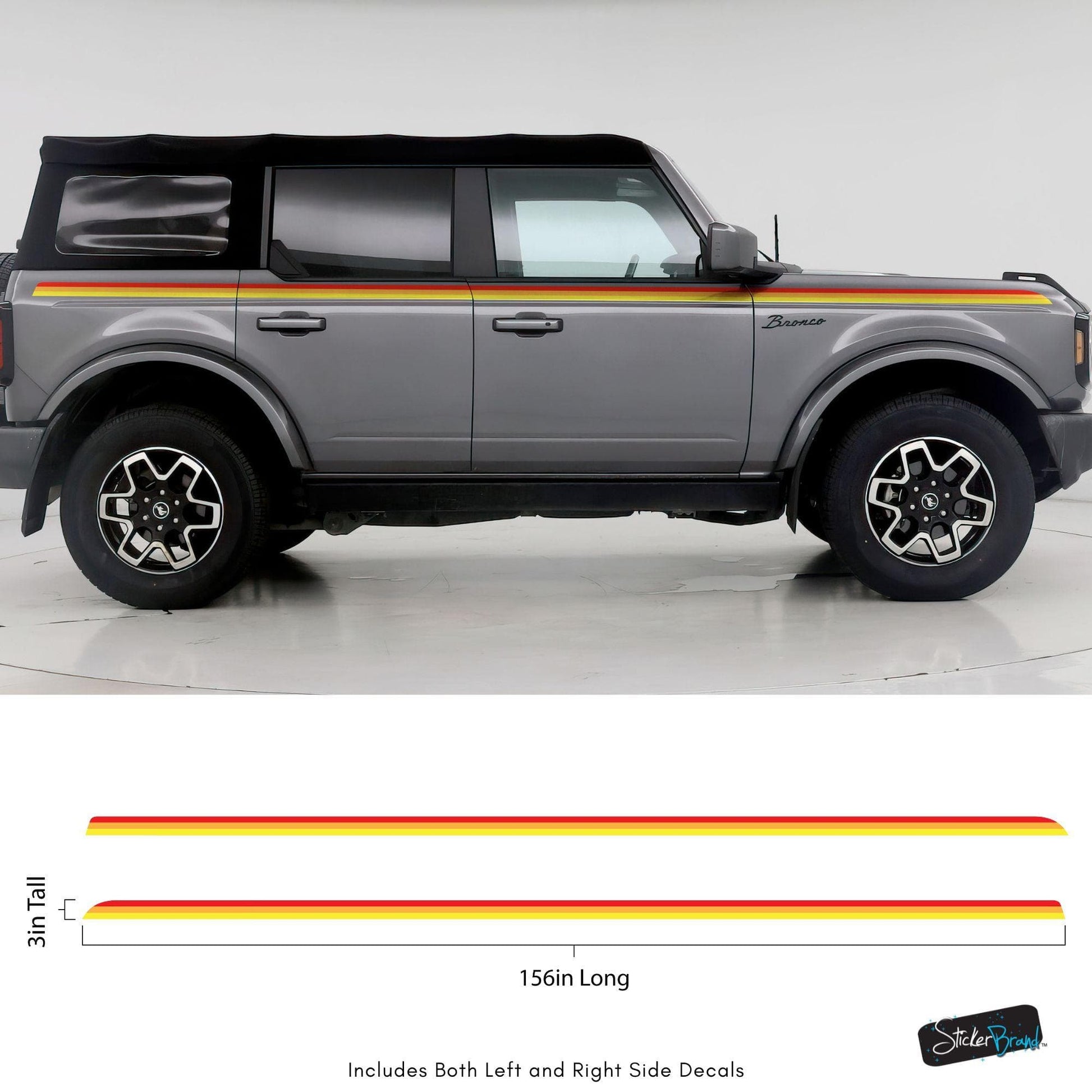 3 Color Stripes Bronco Decal Sticker. 6953 - Speedlogix