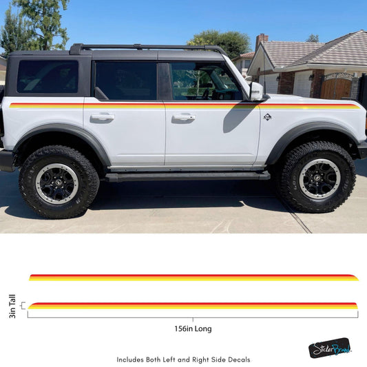 3 Color Stripes Bronco Decal Sticker. 6953 - Speedlogix