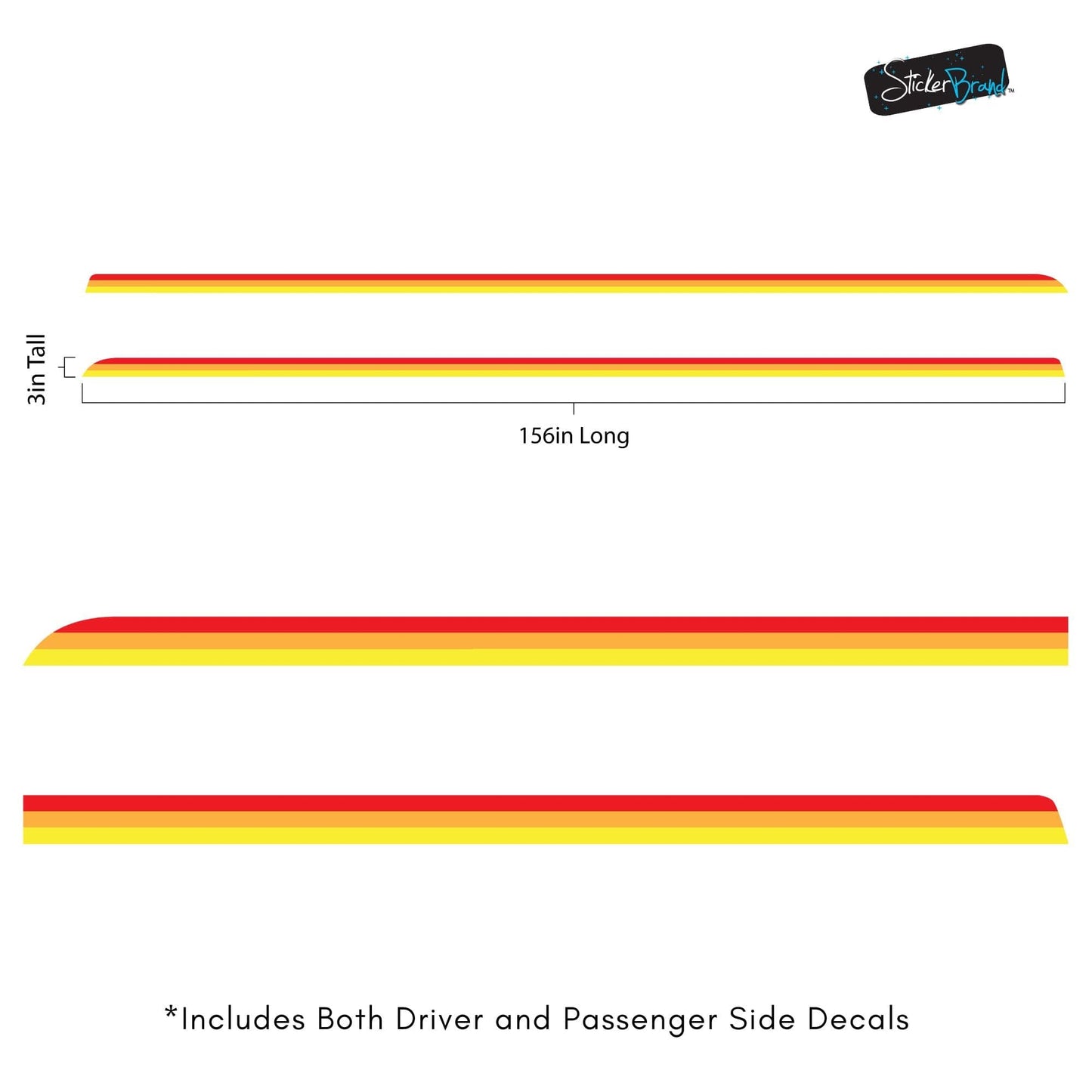 3 Color Stripes Bronco Decal Sticker. 6953 - Speedlogix