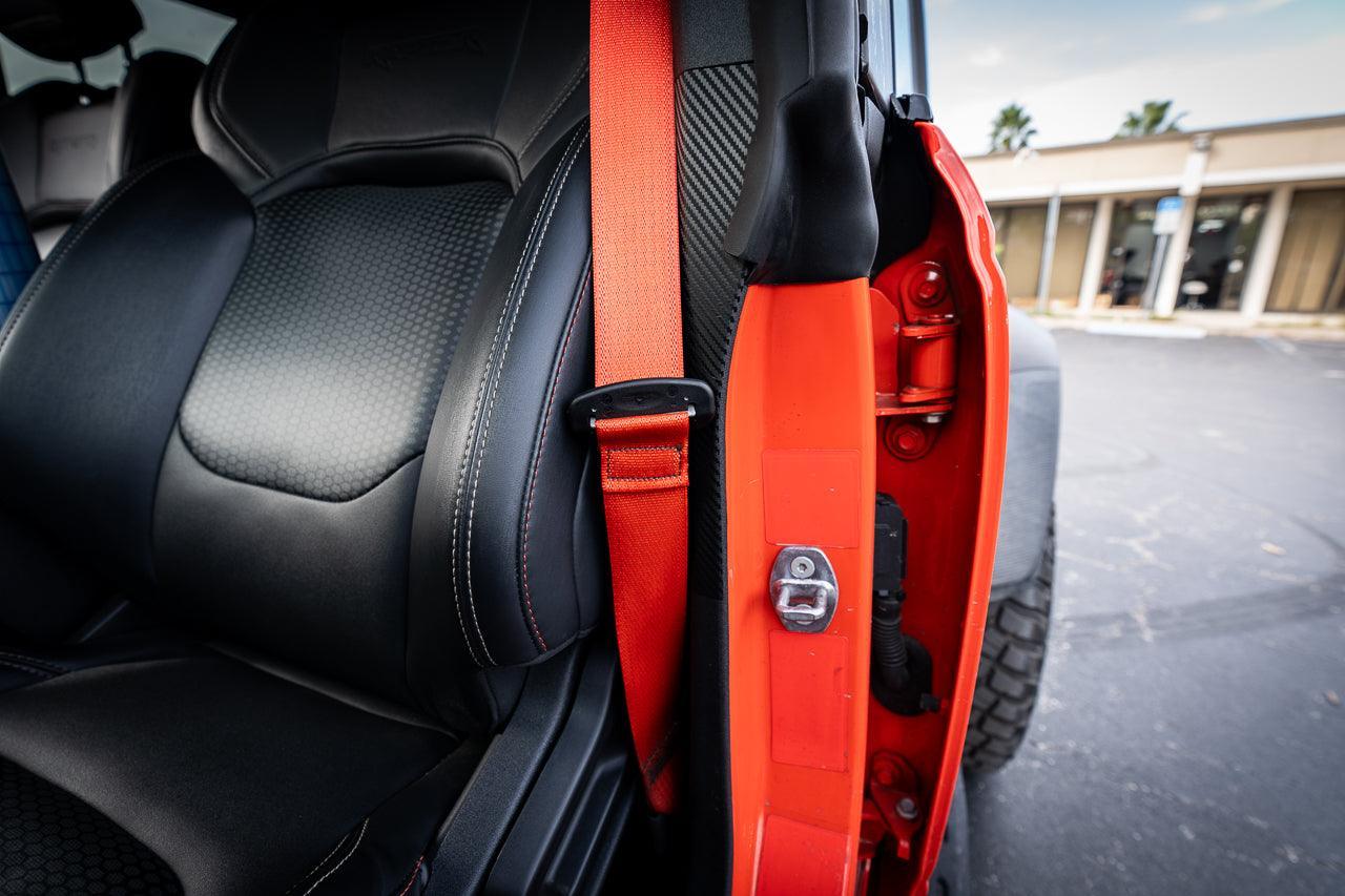 3D Carbon Seatbelt Trim Protector - 2021+ Bronco 4 Door - Speedlogix