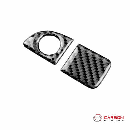 3pcs Carbon Fiber Glove Box Handle Full Strip Kit Overlay for Dodge Challenger 2015-2023