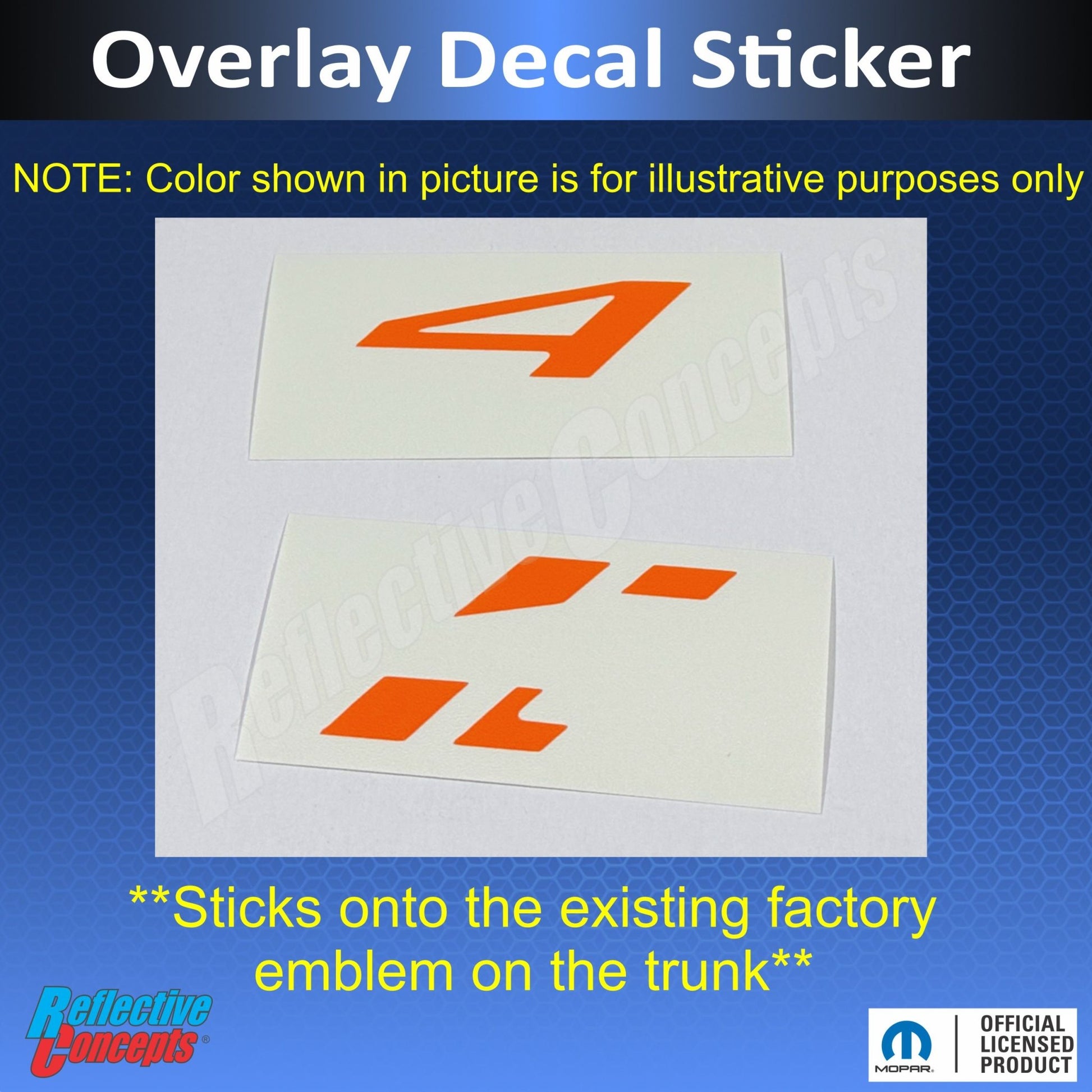 4 Rhombi Trunk Emblem Overlay Decal - 2018 - 2023 Charger AWD - Speedlogix