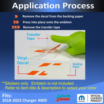 4 Rhombi Trunk Emblem Overlay Decal - 2018 - 2023 Charger AWD - Speedlogix