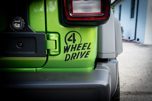 4 Wheel Drive Decal fits Jeep Wrangler / Gladiator / Willys - Speedlogix