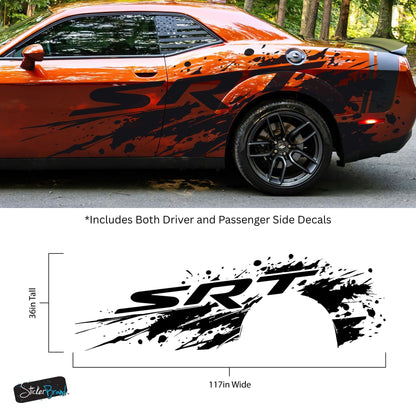 SRT Splatter Car Decal. For Challenger, Charger, Durango. Mopar. #7086-Sup