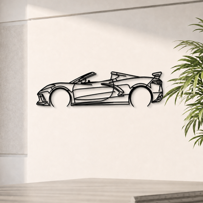Corvette C8 Detailed Metal Car Wall Art - MT0922