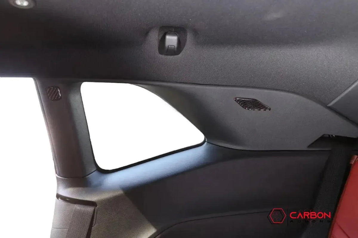 [4pcs] Carbon Fiber Interior Rear Seat Side Trim Overlay for Dodge Challenger 2015-2023
