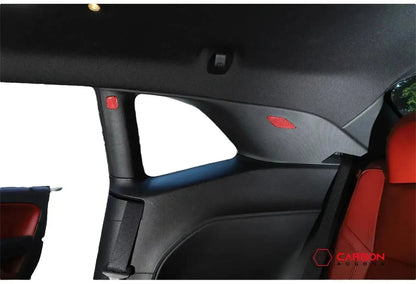 [4pcs] Carbon Fiber Interior Rear Seat Side Trim Overlay for Dodge Challenger 2015-2023