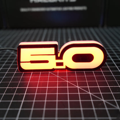 5.0 LED Emblem Badge: Ford Mustang (Multicolor Flow) - Speedlogix