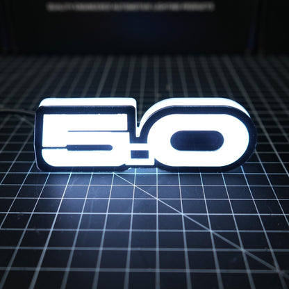 5.0 LED Emblem Badge: Ford Mustang (Multicolor Flow) - Speedlogix