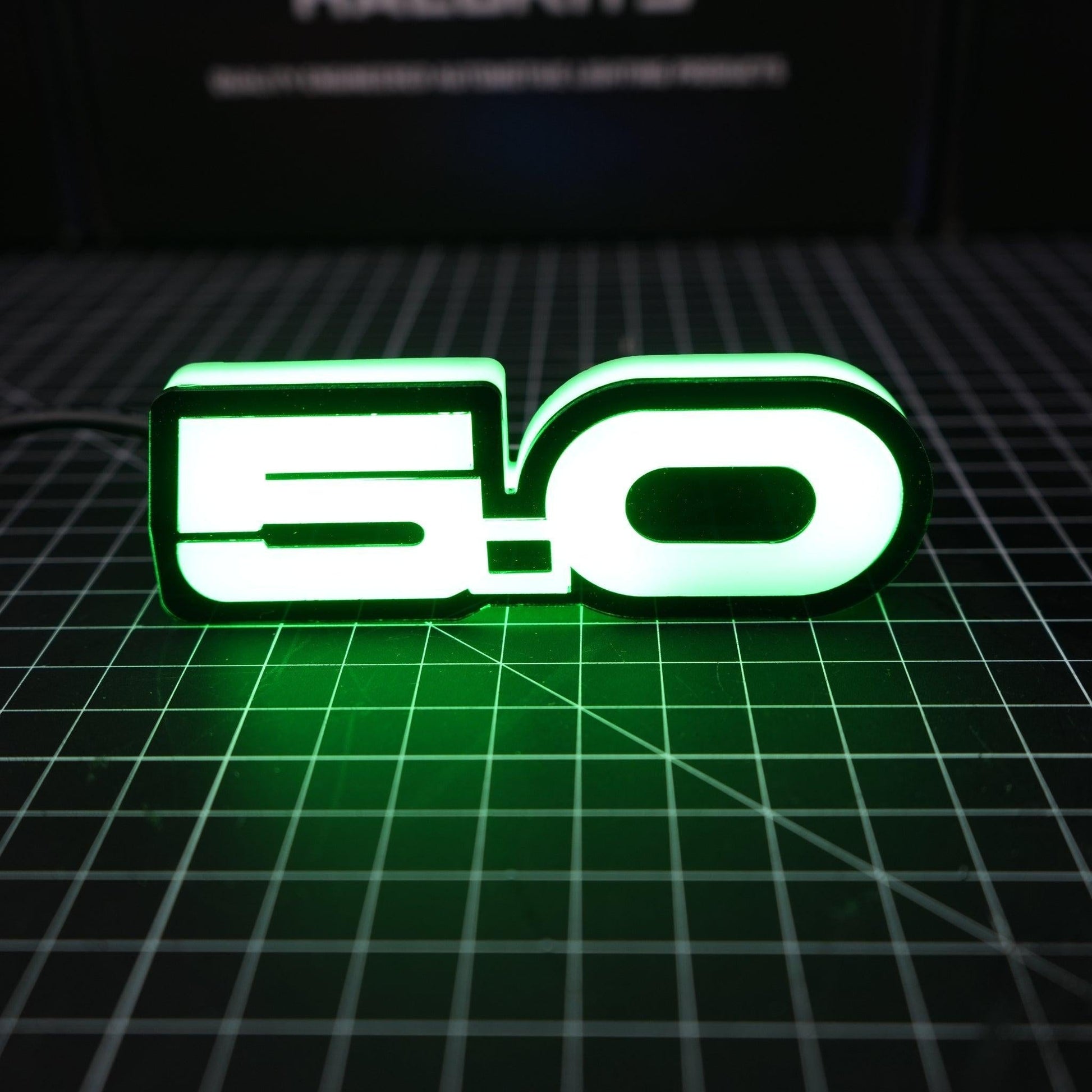 5.0 LED Emblem Badge: Ford Mustang (Multicolor Flow) - Speedlogix