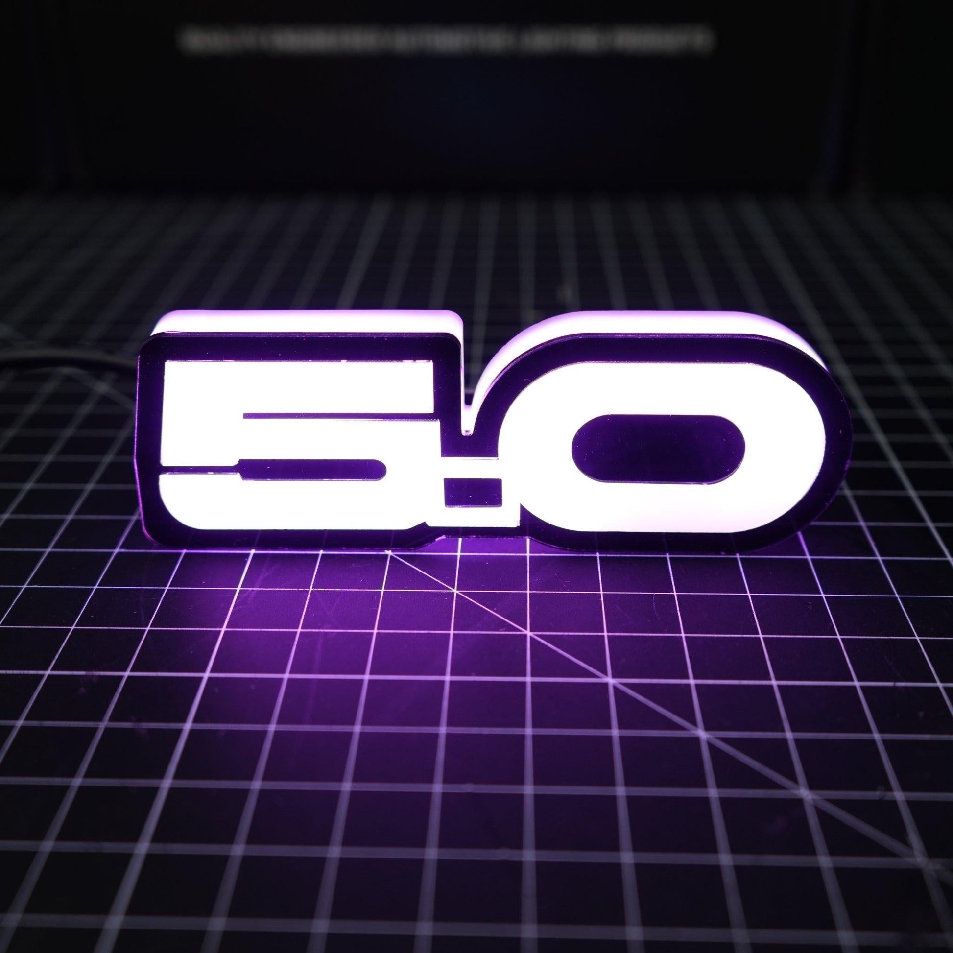 5.0 LED Emblem Badge: Ford Mustang (Multicolor Flow) - Speedlogix