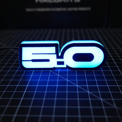 5.0 LED Emblem Badge: Ford Mustang (Multicolor Flow) - Speedlogix