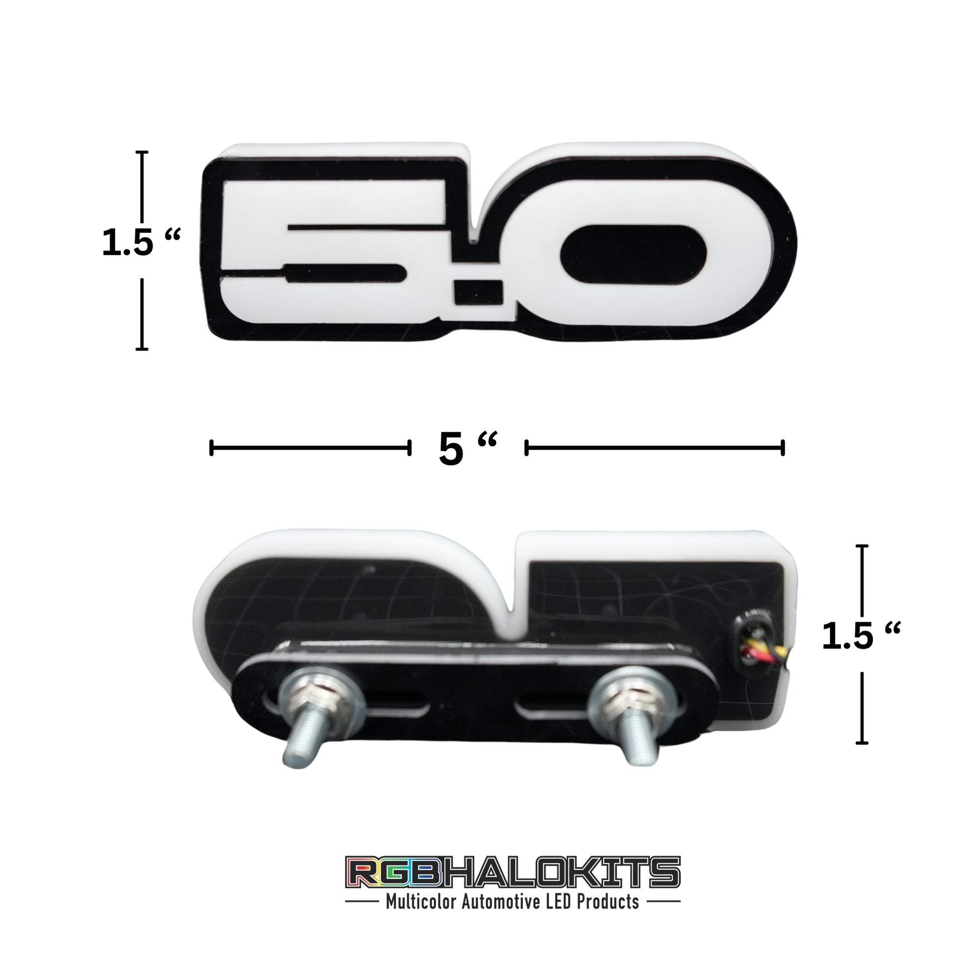 5.0 LED Emblem Badge: Ford Mustang (Multicolor Flow) - Speedlogix