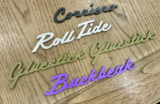 Custom Emblem Badge, Vintage Style Script Font