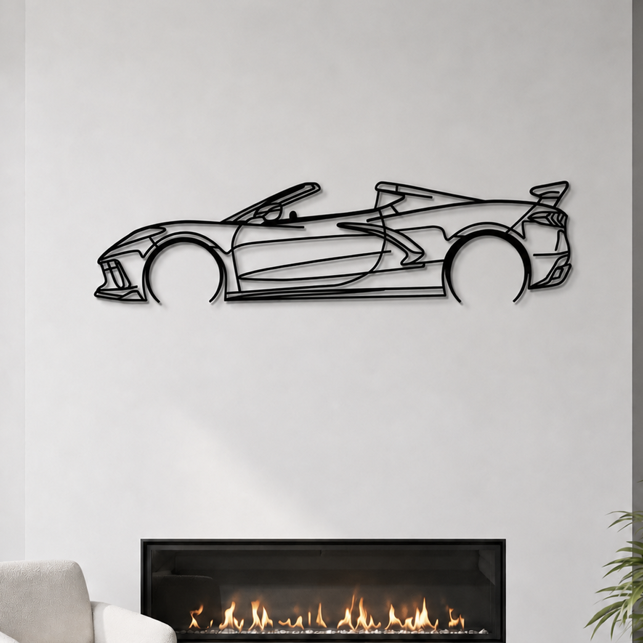 Corvette C8 Detailed Metal Car Wall Art - MT0922