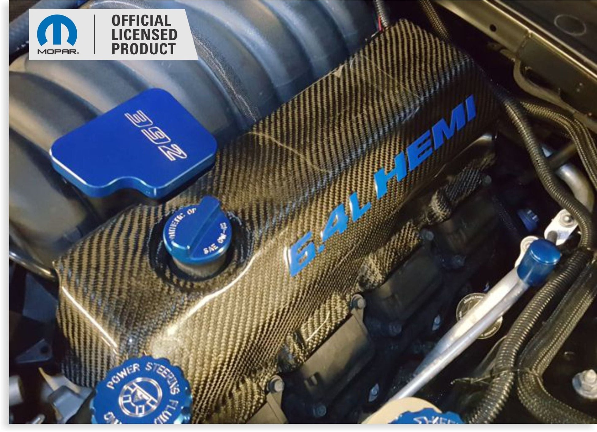 6.4L HEMI Engine Cover Overlay Decals - 2012 - 2014 Charger SRT8 - Speedlogix