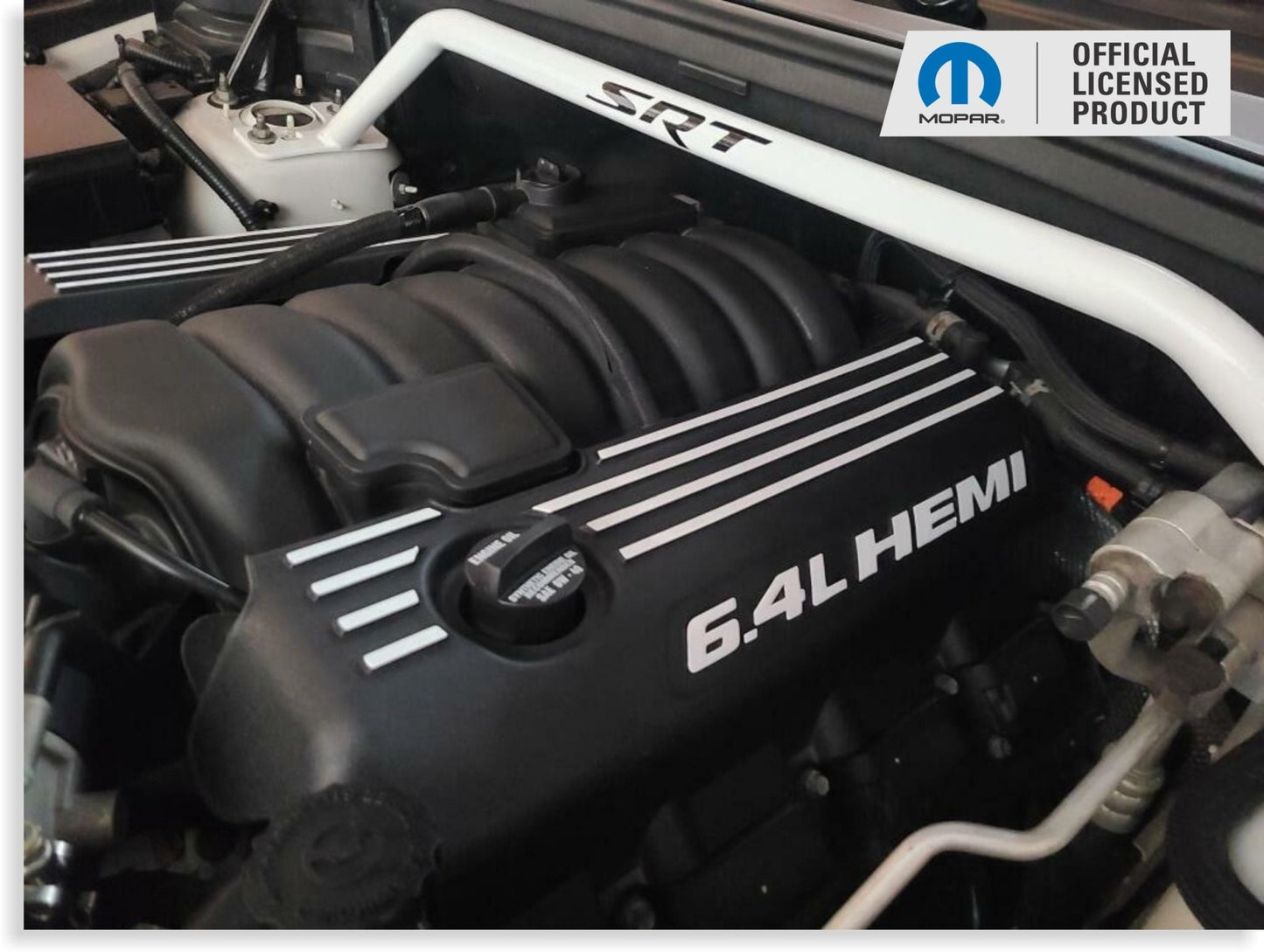 6.4L HEMI Engine Cover Overlay Decals - 2012 - 2014 Charger SRT8 - Speedlogix