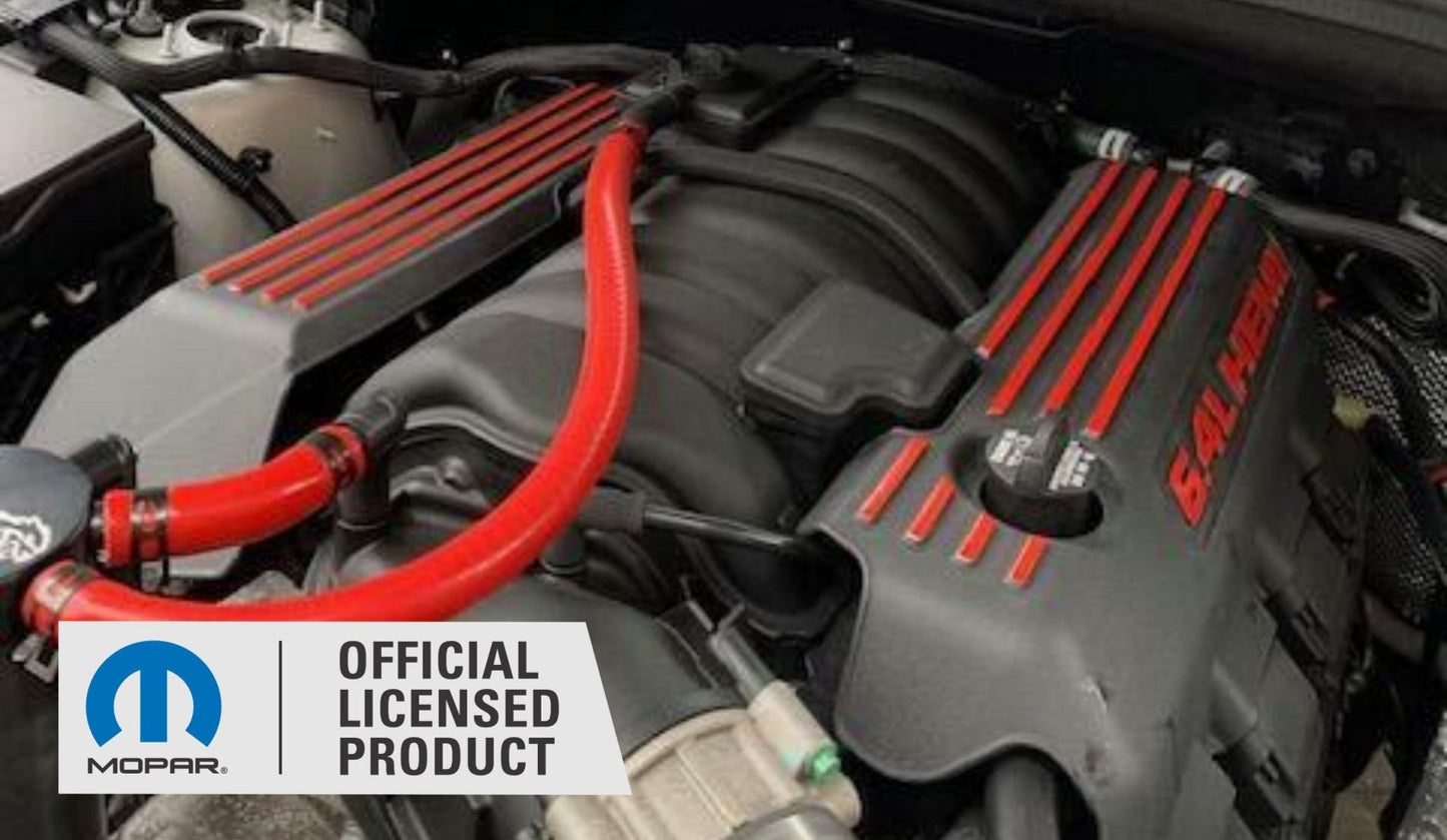 6.4L HEMI Engine Cover Overlay Decals - 2012 - 2014 Charger SRT8 - Speedlogix