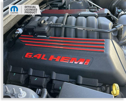 6.4L HEMI Engine Cover Overlay Decals - 2012 - 2014 Charger SRT8 - Speedlogix