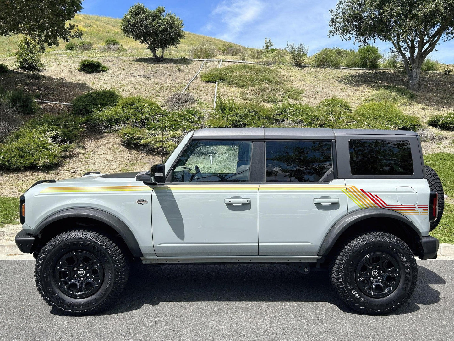 Bronco Color Stripes Decal Sticker. Red, Orange, Yellow Racing Stripes. #6973