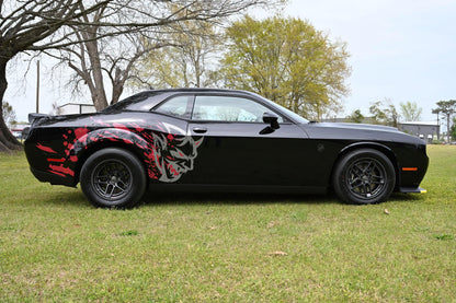 Demon Decal Sticker for Dodge Challenger SRT. Blood Splatter Car Decal. #6994