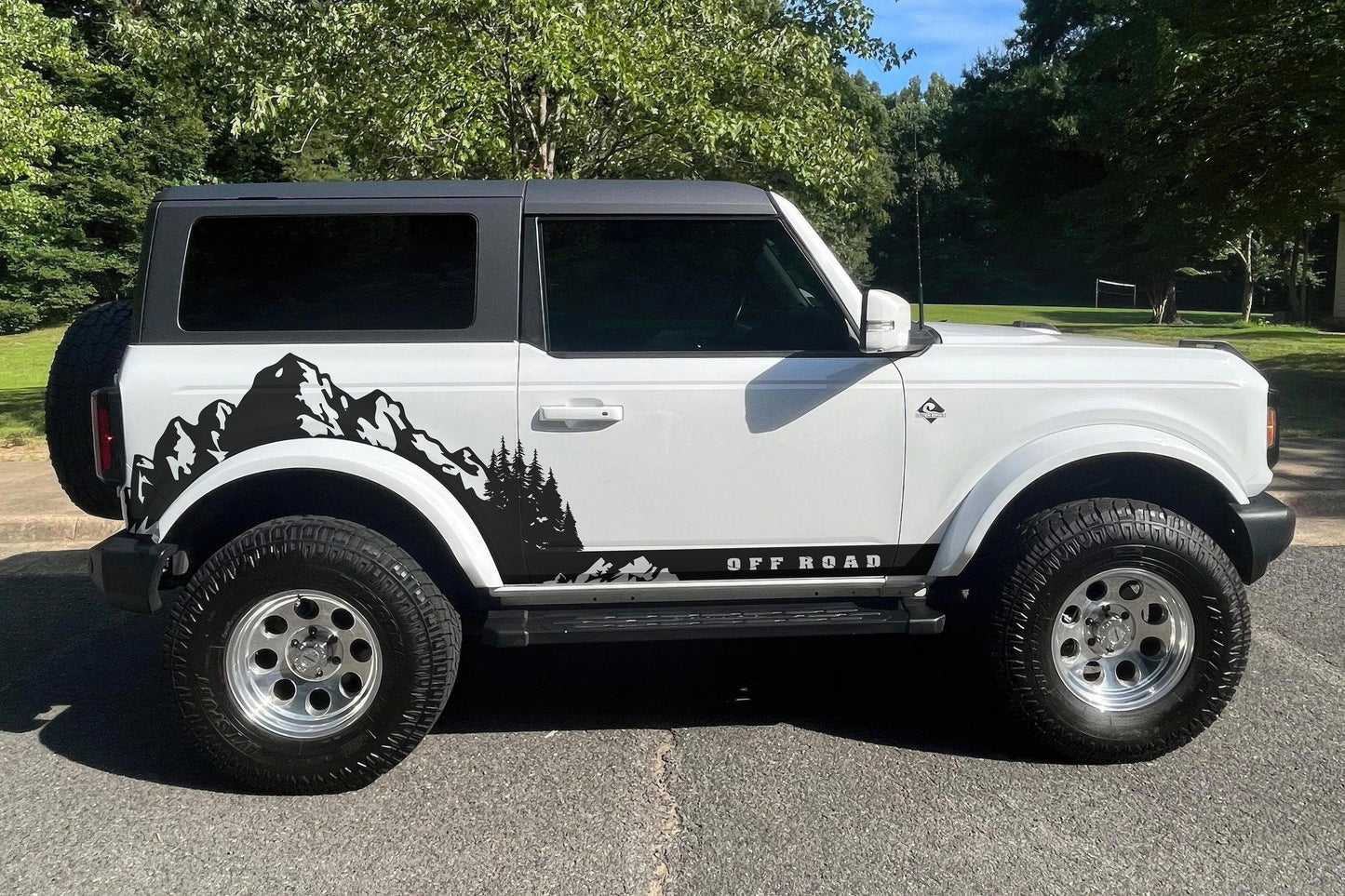 Ford Bronco Off Road Graphic Decal Sticker. Mountain Forest Overland Design. #6998