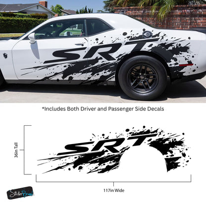 SRT Splatter Car Decal. For Challenger, Charger, Durango. Mopar. #7086-Sup