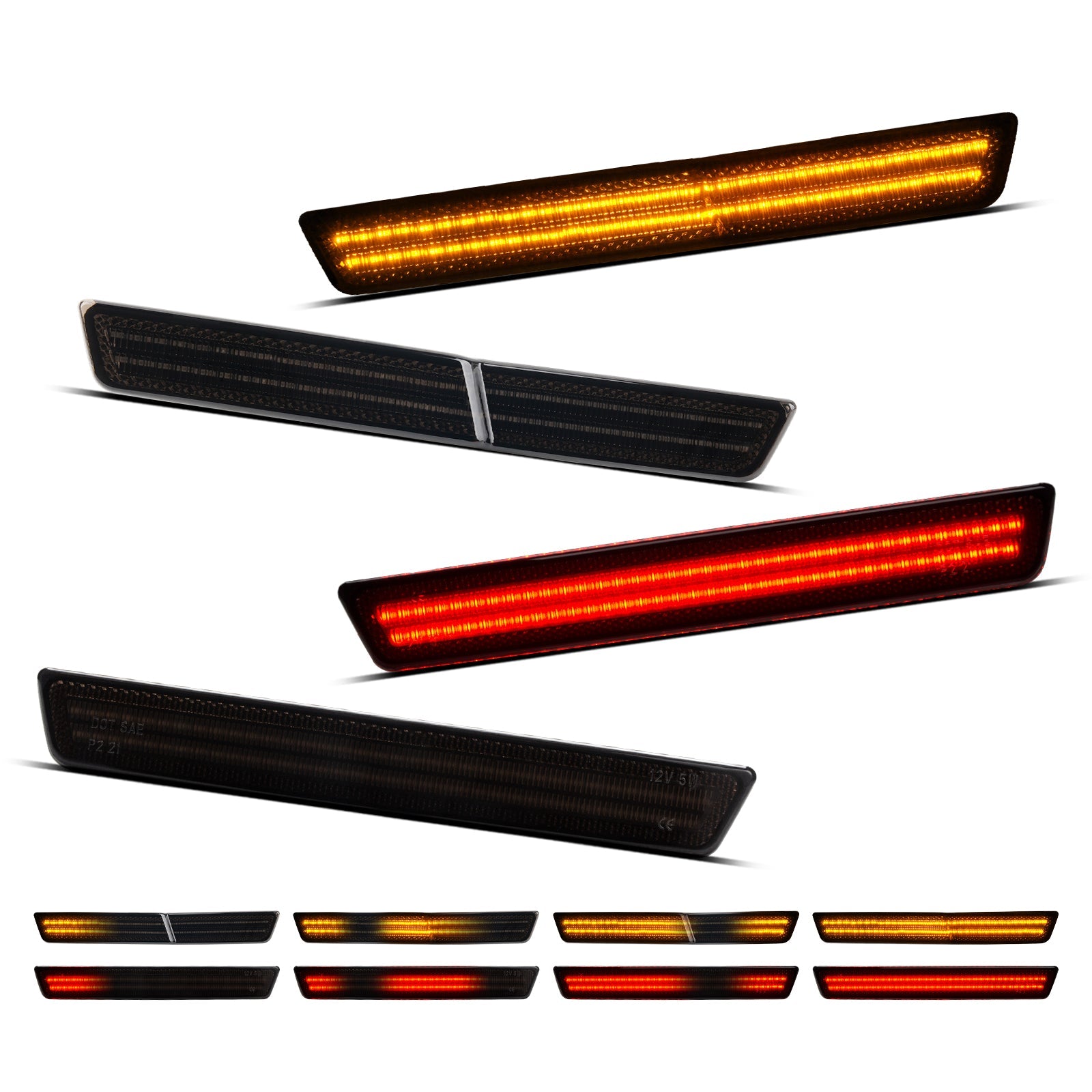 CHALLENGER WIDEBODY 15-23 FRONT/REAR DYNAMIC SMOKED LED SIDE