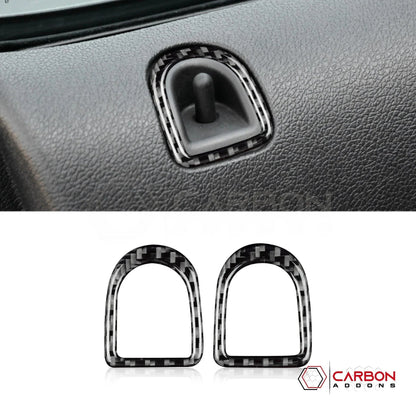 Real Carbon Fiber Door Lock Trim Overlay | Mustang 2005-2009