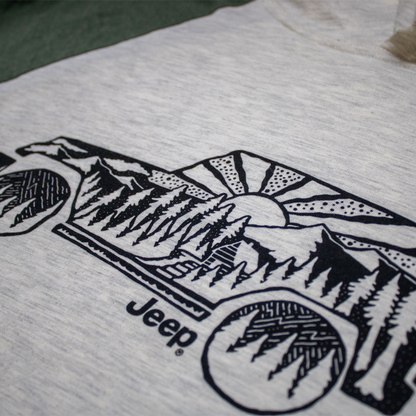 Mens Jeep® Atomic Side Long Sleeve Hooded T-Shirt - Moss Green / Natural