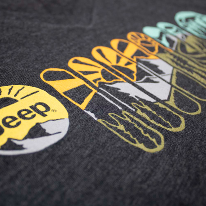 Ladies Jeep® Atomic Grille V-neck - Heather Black
