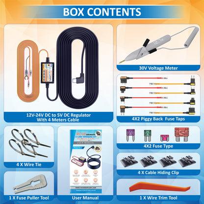 ROVE Ultimate 3-Lead USB Type-C Hardwire Kit | for ROVE R2, R2 PRO, R2 DUAL, R2 DUAL PRO, and R3 Dash Cam | Check Compatibility Image Before Purchasing