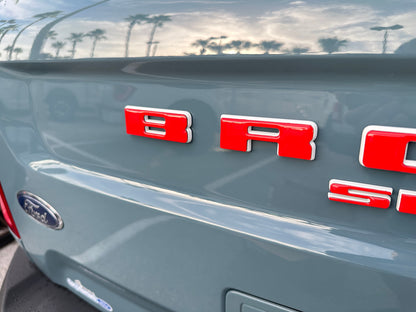 Rear Liftgate Letter Overlays Fits 2021-2026 Ford Bronco Sport