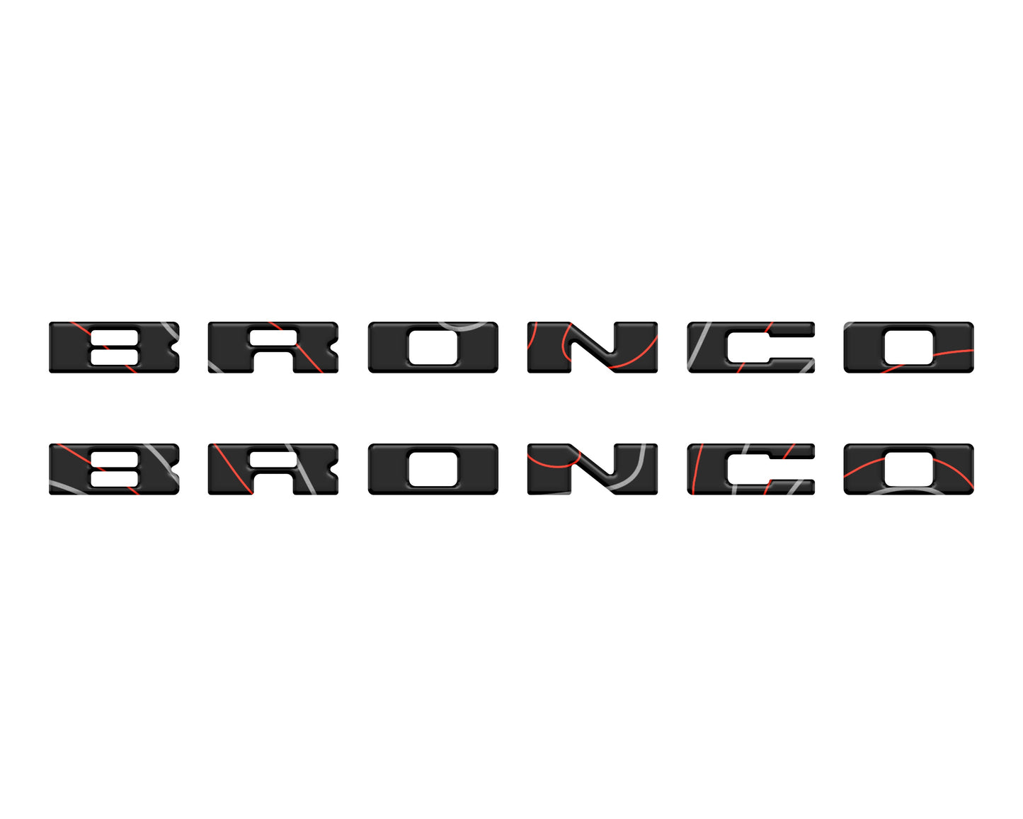 Bronco Running Board Letter Inserts/Overlays Fits 2021-2026 Ford Bronco