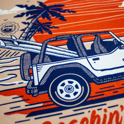 Ladies Jeep® Beachin' Good Time V-neck - Heather Peach - FINAL SALE