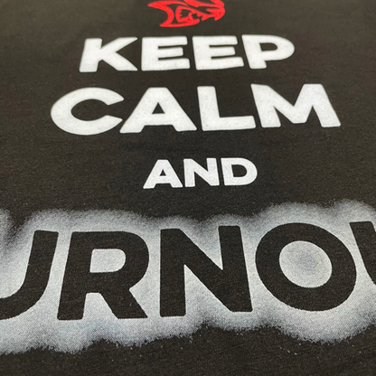 Mens Dodge SRT Hellcat “Keep Calm and Burnout” T-shirt (Black)-FINAL SALE