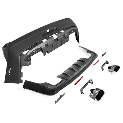 2008-2014 Challenger Front+Rear Bumper Cover+Fender Flares+V3 Diffuser