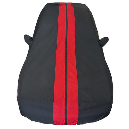 2008-2023 Dodge Challenger Ultraguard Plus Car Cover - 300D Indoor/Outdoor Protection - Black with Red Stripes