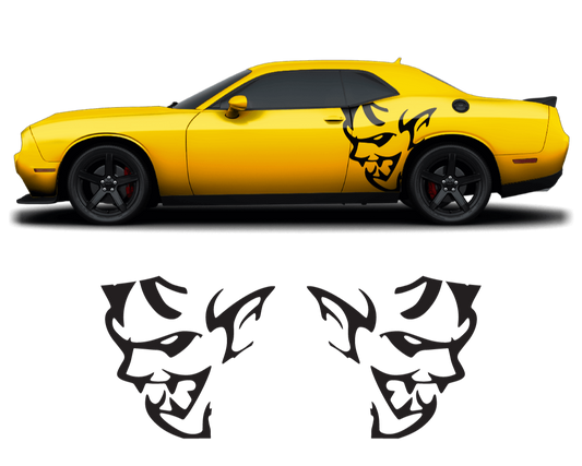 Dodge Challenger Demon Side Graphics – Premium OEM Style (2011–2022) – 2-Piece Vinyl Kit