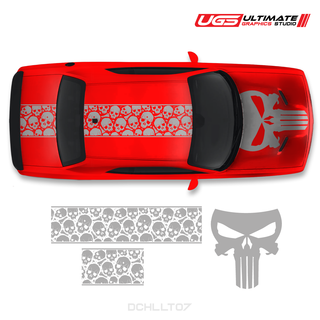 Dodge Challenger Top Skull Graphics