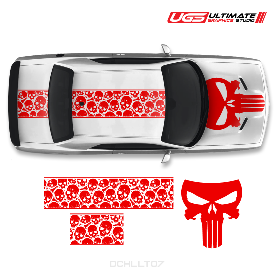 Dodge Challenger Top Skull Graphics