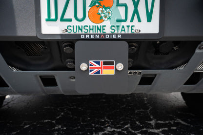 Rear Hitch Cover with Red Lambda - 2024+ Grenadier / Quartermaster