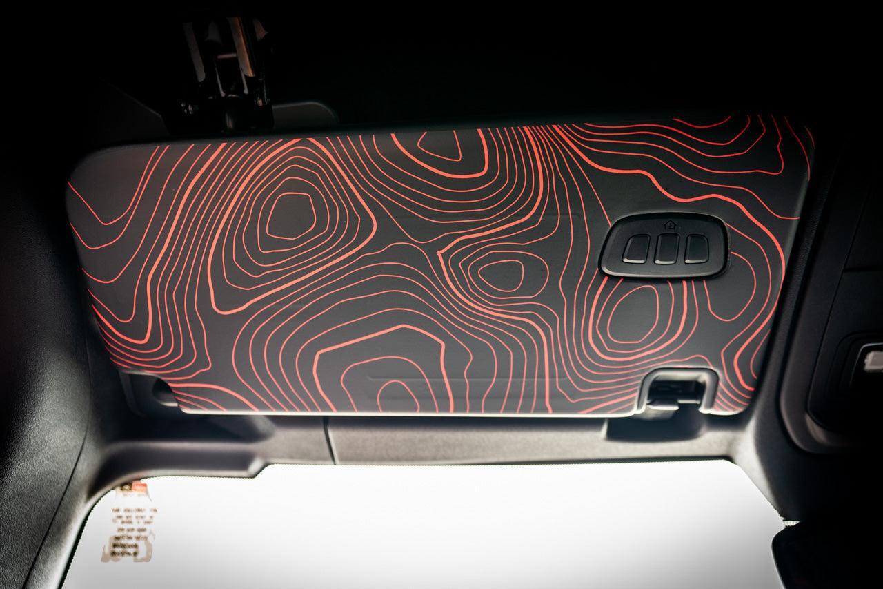 Topo Interior Sun Visor Overlays (Printed Series) - 2021+ Bronco (NO Homelink)