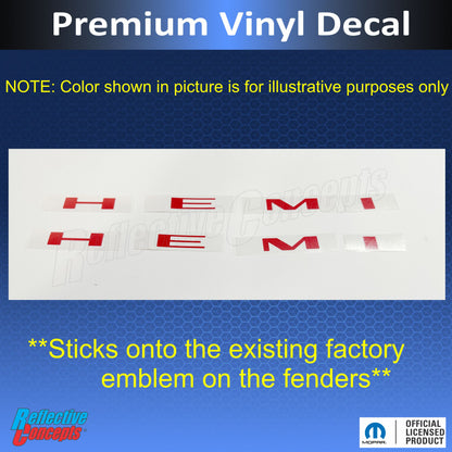 Hemi Emblem Overlay Decals (pair) - 2020-2022 Challenger RT