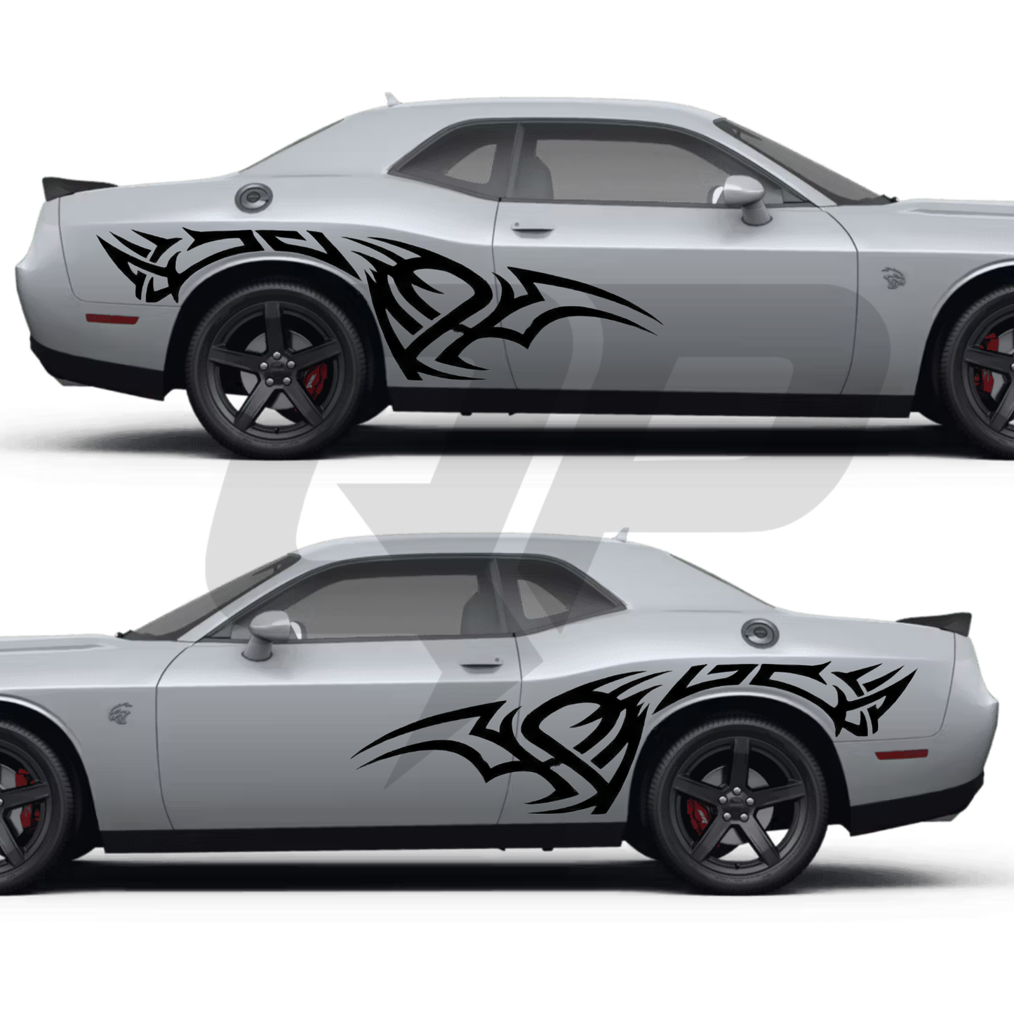 Dodge Challenger Tribal Racing Stripes | 2015-2020 Premium Vinyl Decal Kit